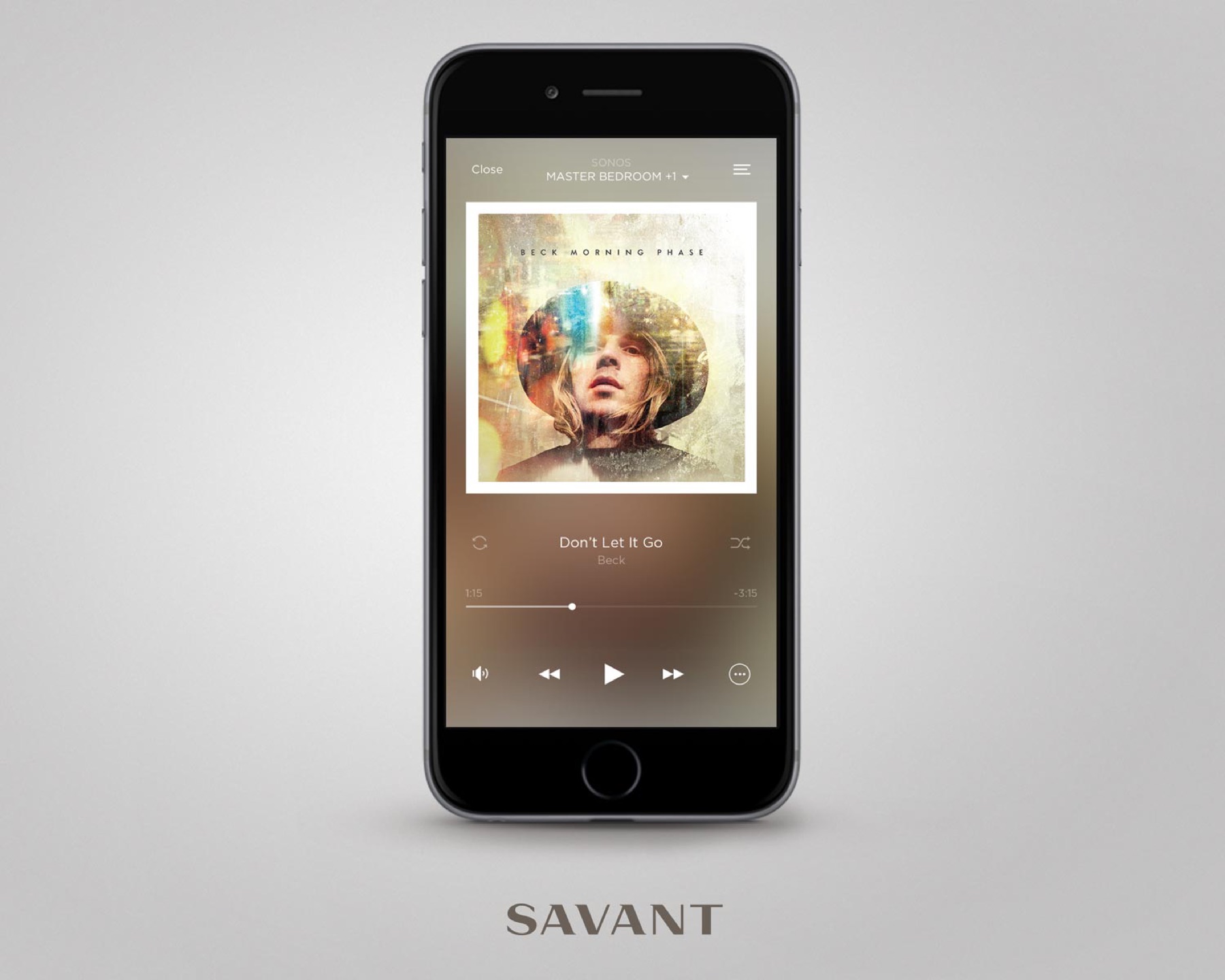 Savant control app on a tablet